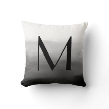 Monogramme personnalisé noir gris blanc Ombre