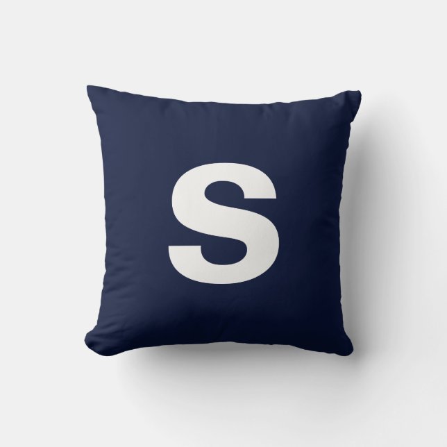 Coussin Monogramme personnalisé Première Militaire Bleu (Recto)