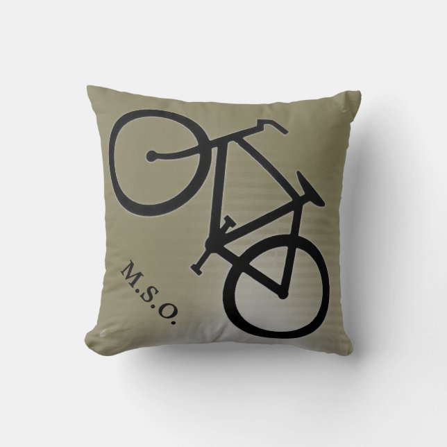 Coussin Monogramme personnalisé sur un panneau de vélo (Recto)