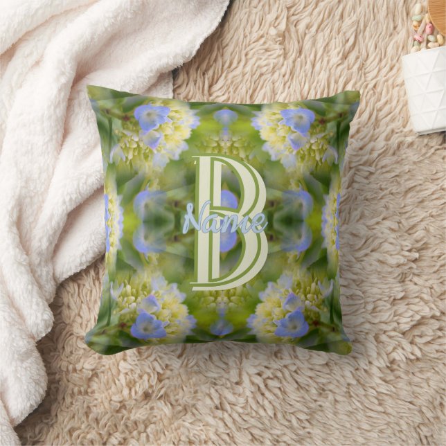 Coussin Monogramme personnalisé Votre initiale Nom Fleur d (Couverture)
