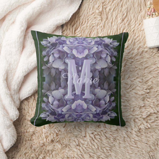 Coussin Monogramme personnalisé Votre initiale Nom Fleur d (Couverture)
