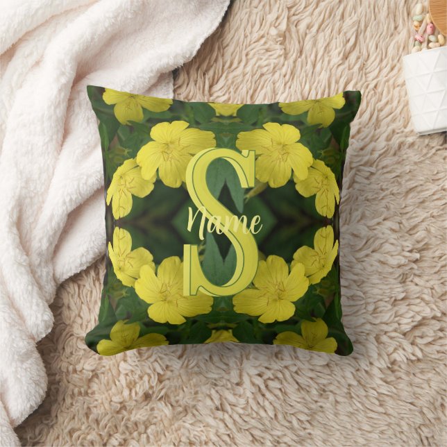 Coussin Monogramme personnalisé Votre initiale Nom Géraniu (Couverture)