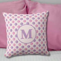 Monogramme Pois Pastel Rose Et Violet