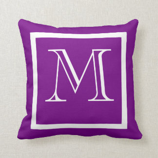 Coussin monogramme positif pourpre