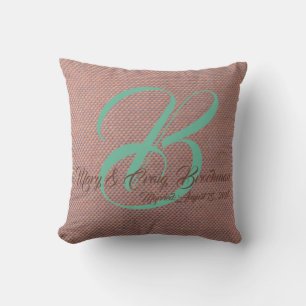 Coussin monogramme pour couple mariage