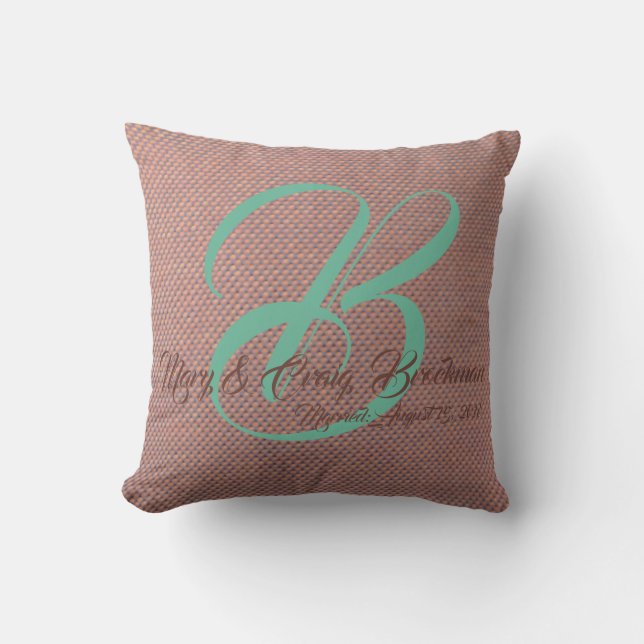 Coussin monogramme pour couple mariage (Recto)