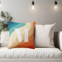 Monogramme Retro Arc-en-ciel bleu orange