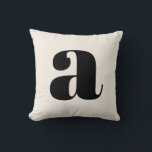 Coussin Monogramme rétro simple blanc gras<br><div class="desc">Monogramme rétro simple blanc gras rétro</div>