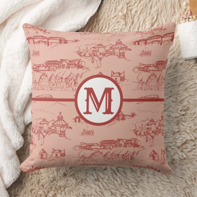 Coussin Monogramme rose Chattanooga Jeu d'oreiller (Couverture)