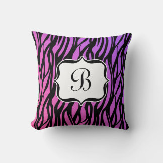 Coussin Monogramme Rose/Violet Chaud