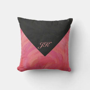 Coussin Monogramme saumon Swirl