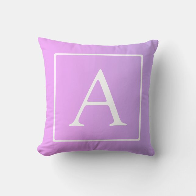 Coussin Monogramme simple | Ombre subtil rose/violet (Recto)