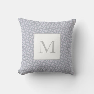 Coussin Monogramme sur un Motif géométrique rose et gris