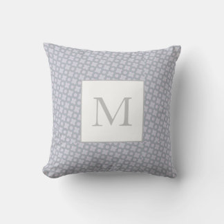 Coussin Monogramme sur un Motif géométrique rose et gris