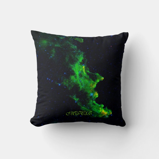 Coussin Monogramme, Tête de sorcière Nebula image de l'esp (Recto)