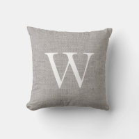 Monogramme Toile de Jute Grise Rustique