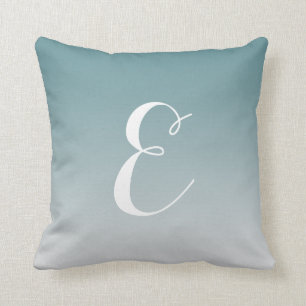 Coussin Monogramme Turquoise Ombre Fille Moderne