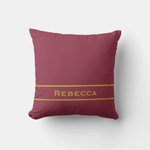 Coussin Monogramme Uni Rouge Rétro Luxueux