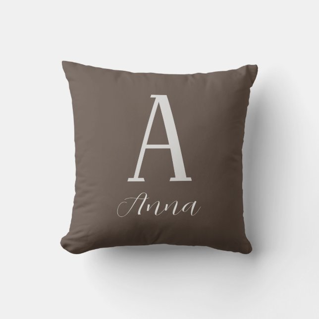 Coussin Monogramme Vibe d'automne Jeu d'oreiller (Recto)
