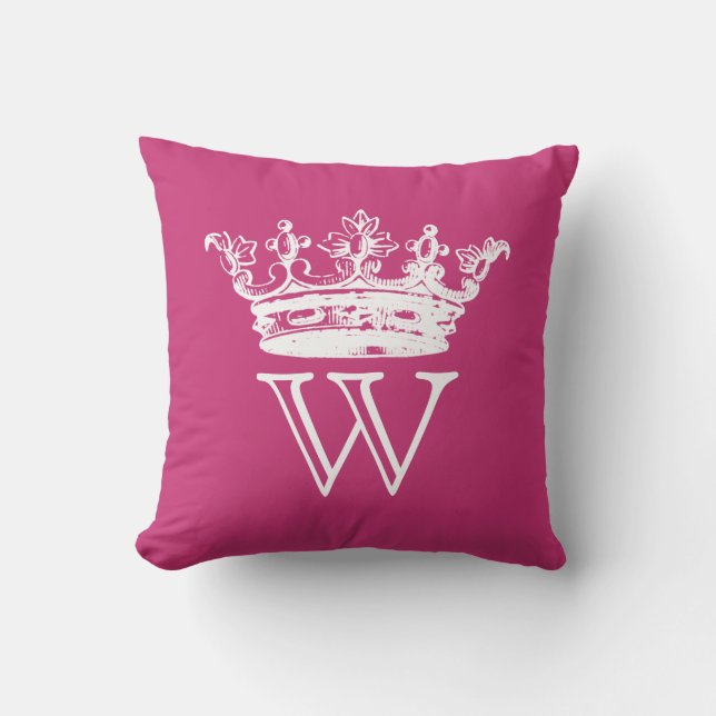 Coussin Monogramme vintage de couronne (Recto)