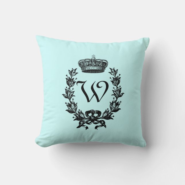 Coussin Monogramme vintage de couronne (Recto)