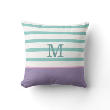 Monogramme violet, rose et Turquoise
