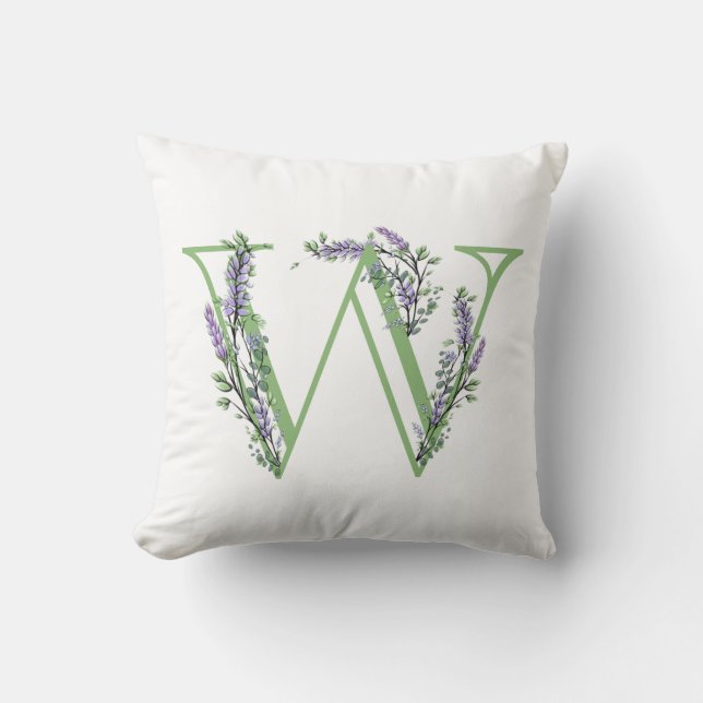 Coussin Monogramme W Lavender Eucalyptus (Recto)