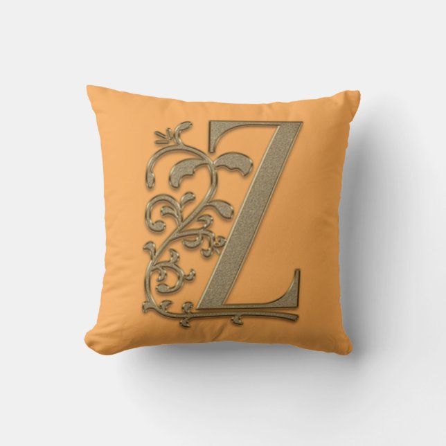 Coussin Monogramme Z Couleur Melon Sucré, Diplôme Annivers (Recto)