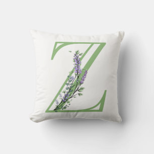 Coussin Monogramme Z Lavande Eucalyptus
