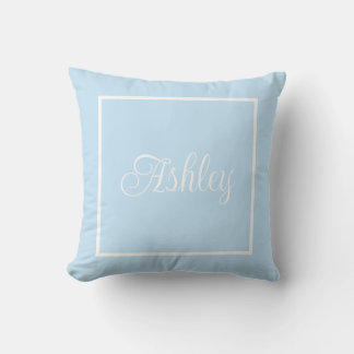 Coussin Monogrammed blue Throw Pillow