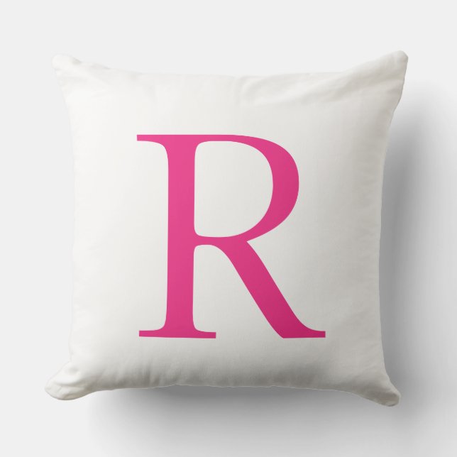 Coussin Monogrammes Nom Pink Fête des mères Cadeau Mariage (Recto)