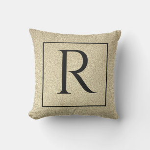 Coussin Monogrammes Original Noir Or Golden Parties scinti