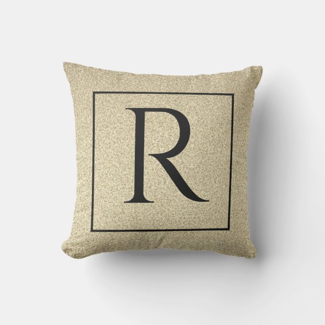 Coussin Monogrammes Original Noir Or Golden Parties scinti (Recto)