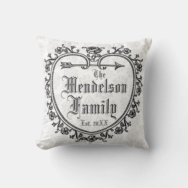 Coussin Monogrammétrie de floraison personnalisée (Recto)