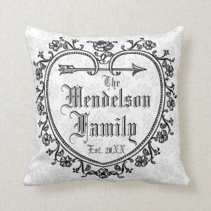 Coussin Monogrammétrie de floraison personnalisée