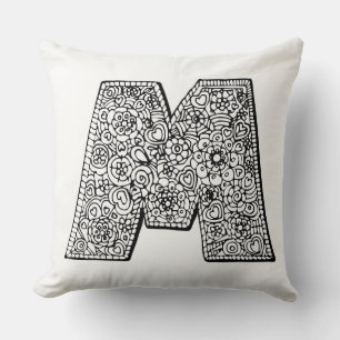 Coussin monomotif Lettre M