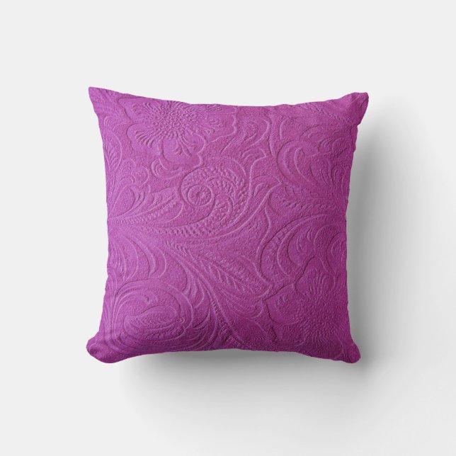 Coussin Monotones rose Floral Sweet look cuir (Recto)