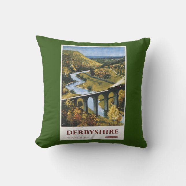 Coussin Monsal Dale, train et viaduc British Rail (Recto)