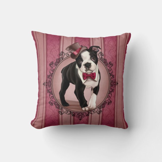 Coussin Monsieur Boston Terrier (Recto)