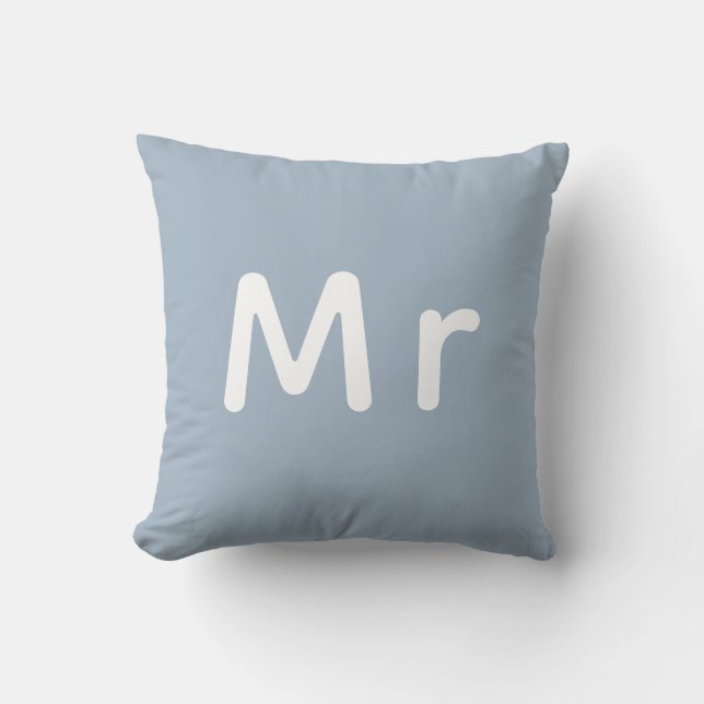 Coussin Monsieur et Madame Monogramme de mariage  (Recto)