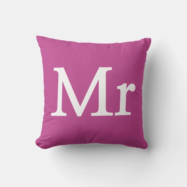 Coussin Monsieur initiale de monogramme - Monsieur et Mada (Recto)