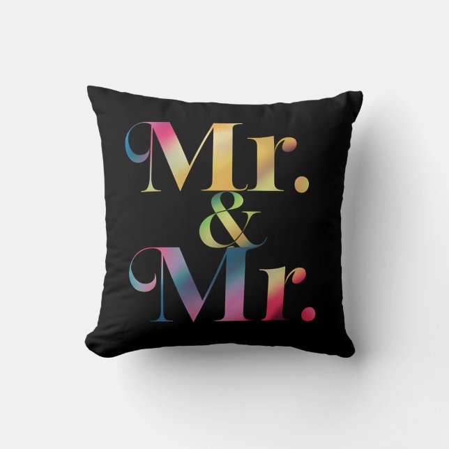 Coussin Monsieur & Monsieur Gay Enterrement de Vie de Garç (Recto)