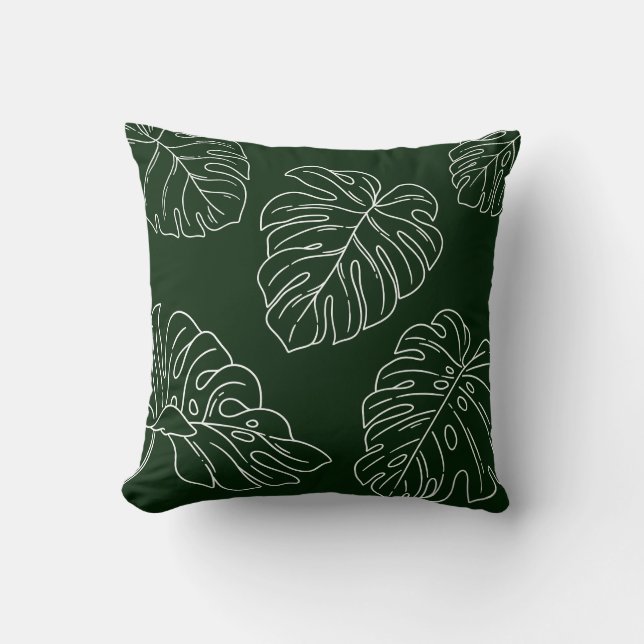 Coussin Monstera Leaf Plante Lover Home Décor Cadeau (Recto)