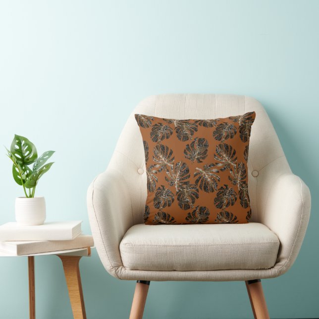 Coussin Monstera Leo Impression Animale Glam 3 (Chaise)