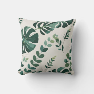 Coussin Monstera minimaliste et Motif verdoyant - Moderne