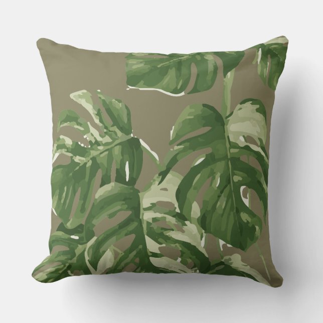 Coussin Monstera Plante Jeu Cushion (Recto)