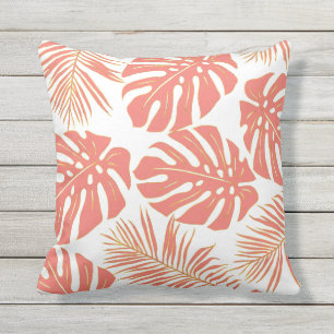 Coussin Monstère de corail vivant tropical feuille motif