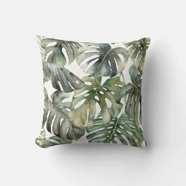 Coussin Monstère tropicale Big Watercolor Motif (Recto)