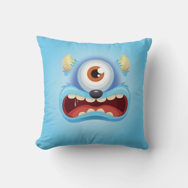Coussin Monstre bleu One Eyed (Recto)