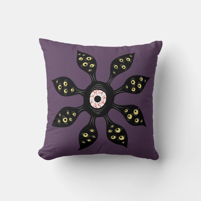 Coussin Monstre Evil Eye Déplaisant étrange art gothique (Recto)